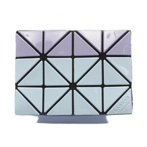 BAO BAO ISSEY MIYAKE GLOSS MIX Card Case coated canvas Blue Purple Used Women